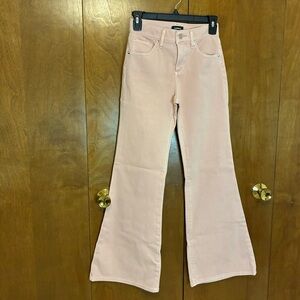 Express 70s Flare mid-rise pink denim Jeans SZ 0 short